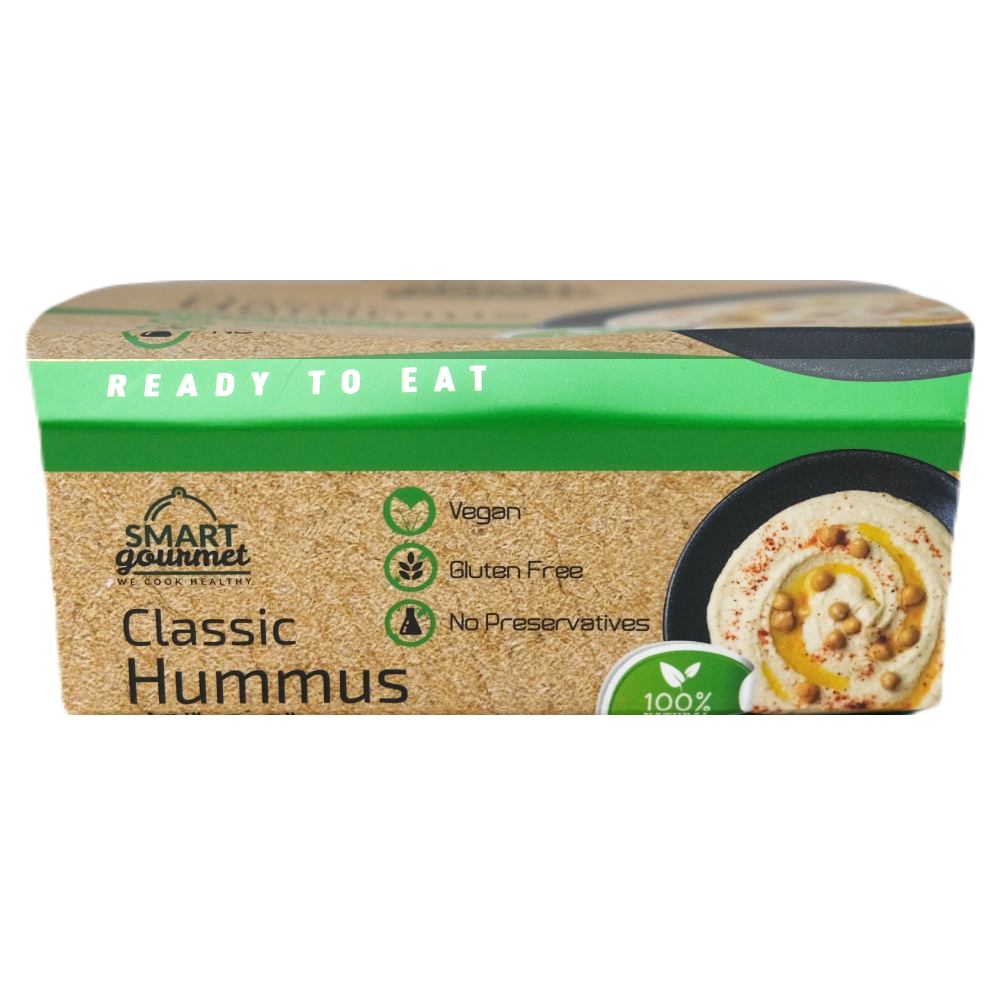 Smart Gourmet Classic Hummus Plain Container 225g back image