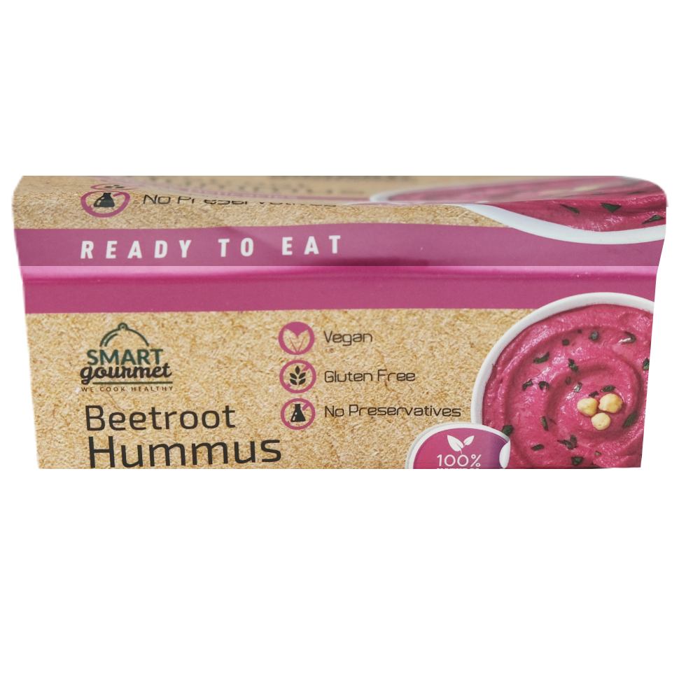 Smart Gourmet Beetroot Hummus 225g back image