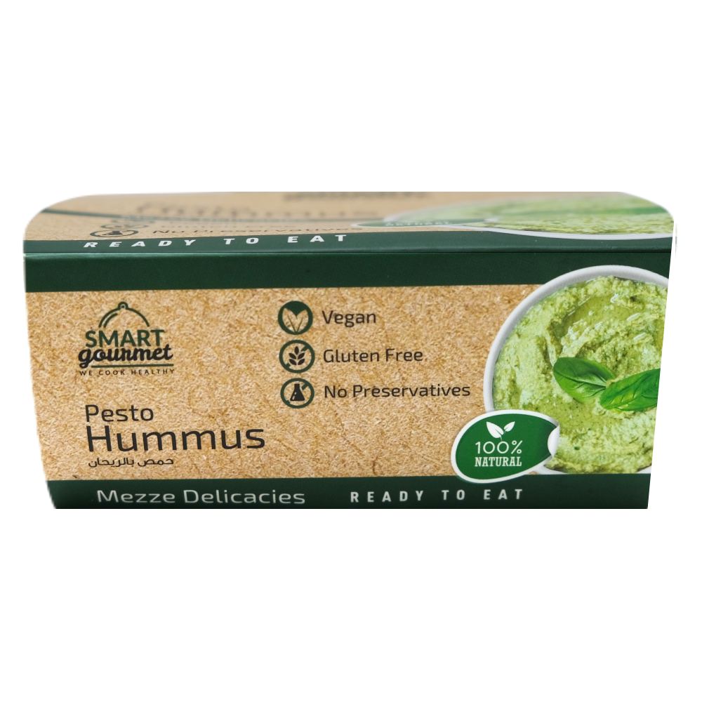 Smart Gourmet Pesto Hummus 225g back image
