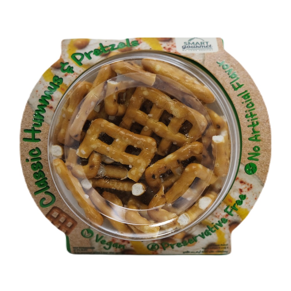 Smart Gourmet Classic Hummus & Pretzels 140g back image