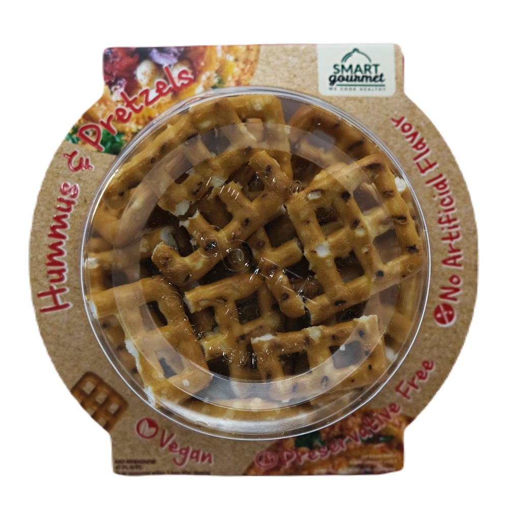 Smart Gourmet Roasted Red Pepper Hummus & Pretzels 140g back image