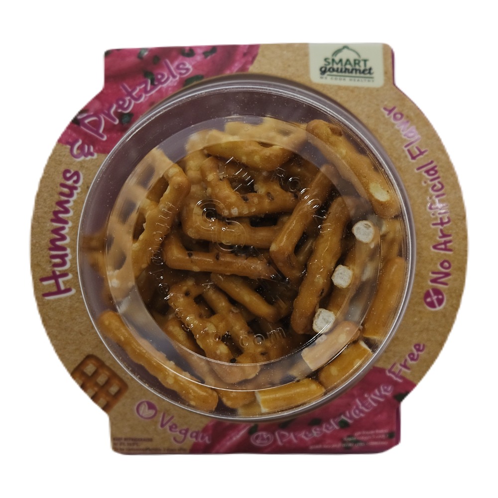 Smart Gourmet Beetroot Hummus & Pretzels 140g back image