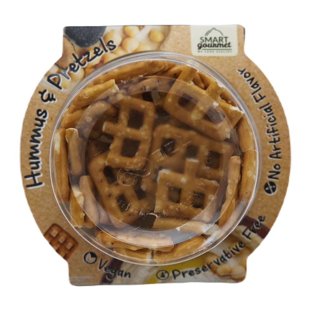 Smart Gourmet Truffle Hummus & Pretzels 140g back image