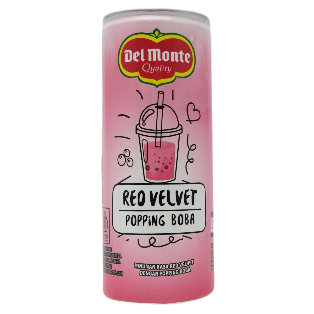Delmonte Red Velvet With Popping Boba Drink 240ml