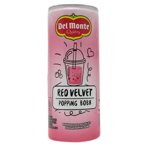 Delmonte Red Velvet With Popping Boba Drink 240ml 