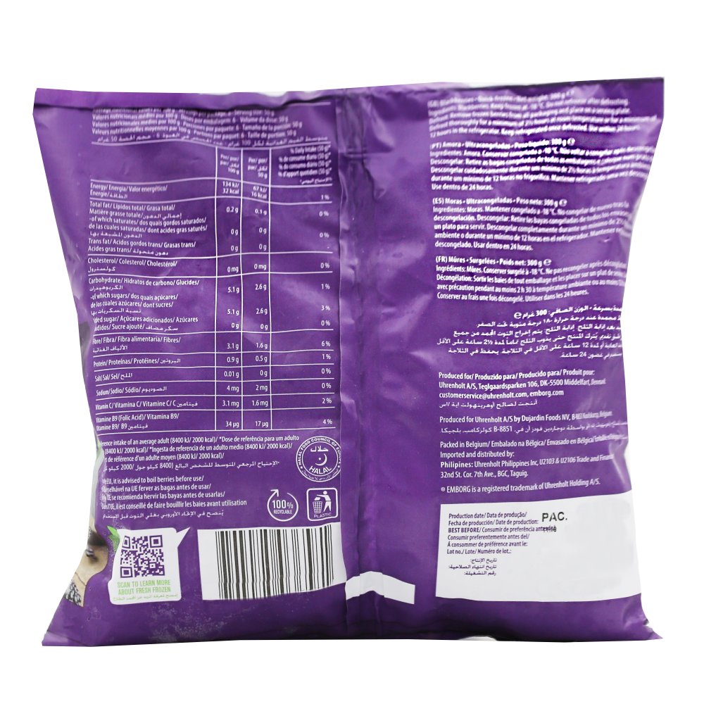 Emborg Blackberries 300g back image