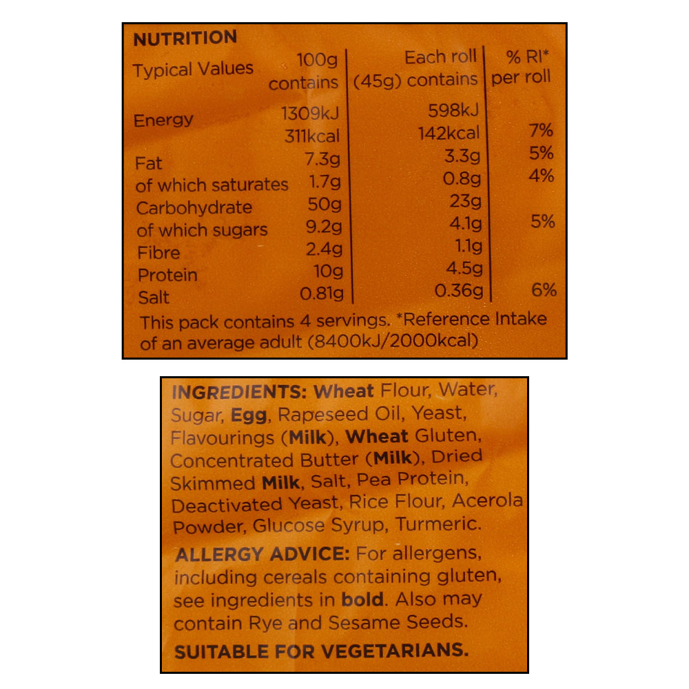 St Pierre Brioche Hot Dog Rolls 4 Pack 180g right side image