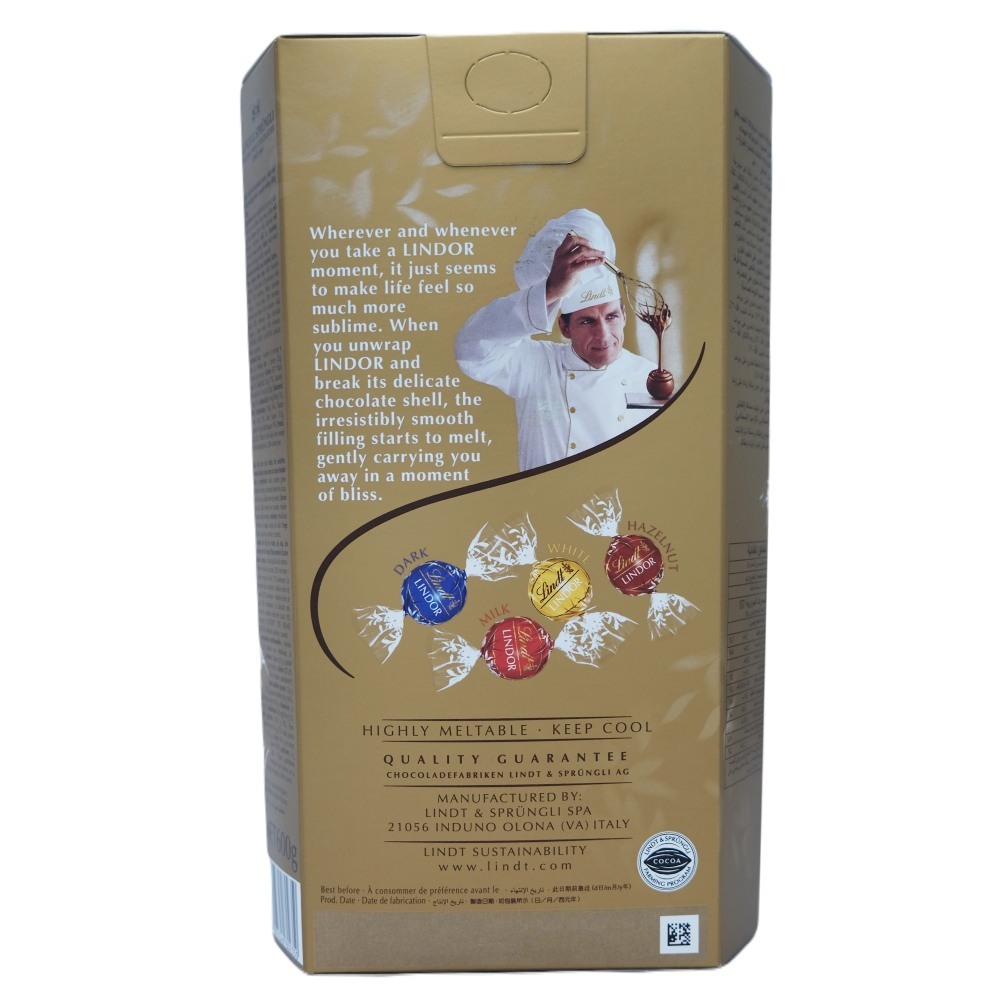 Lindt Lindor Assorted Chocolate Truffles 600g back image