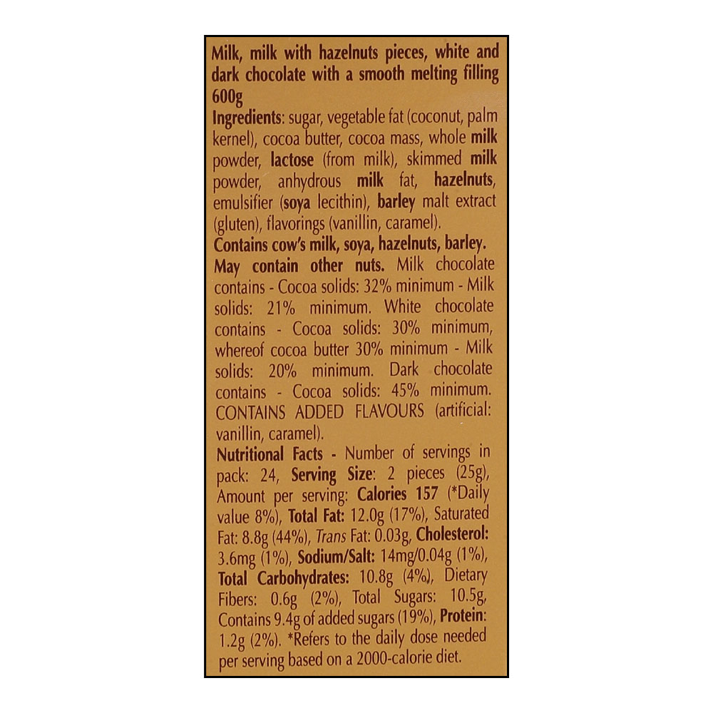 Lindt Lindor Assorted Chocolate Truffles 600g right side image