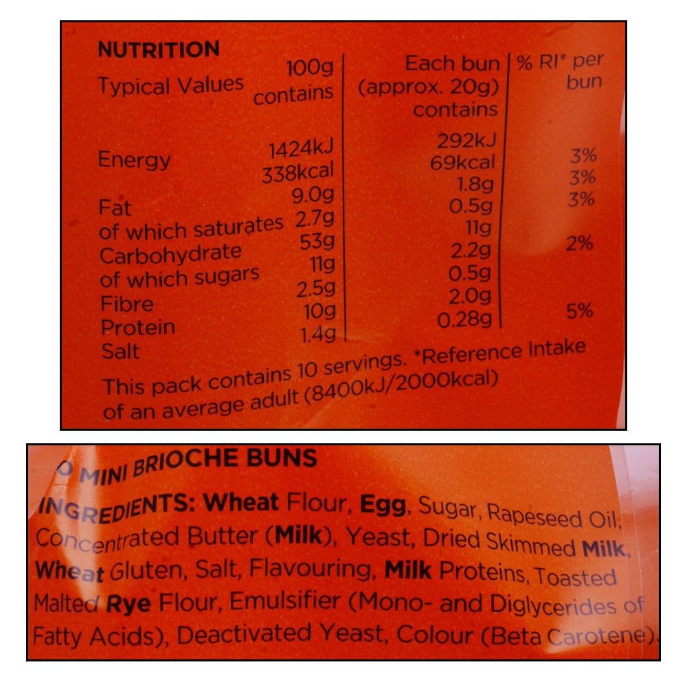 St Pierre Mini Brioche Buns 10 Pack 200g right side image