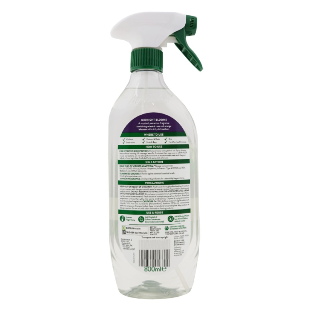 Zoflora Midnight Blooms Multipurpose Cleaner 800ml back image