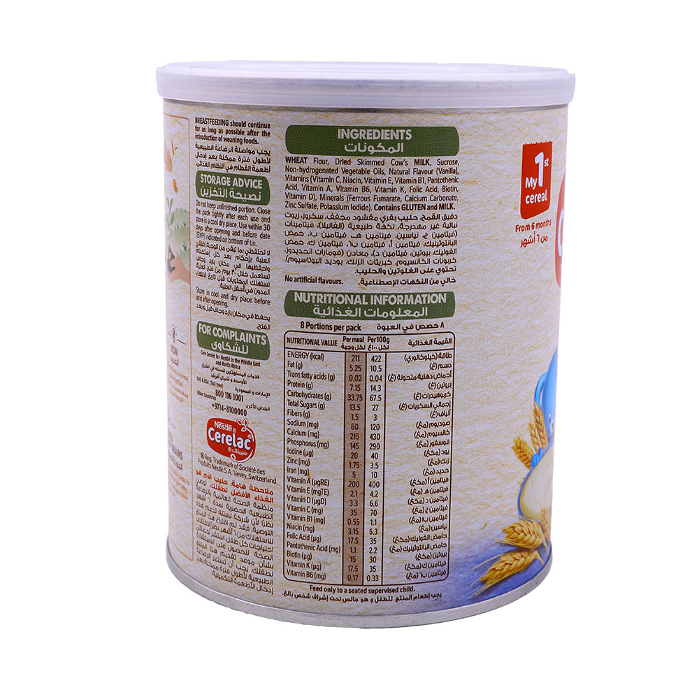 Nestle Cerelac Wheat Baby Cereal 400g back image