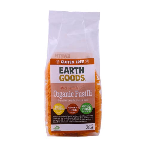 Earth Goods Red Lentil Organic Fusilli 250g 