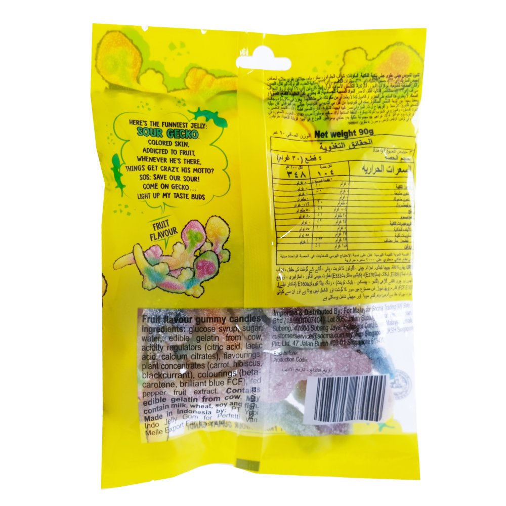 Chupa Chups Jellies Sour Gecko 90g back image