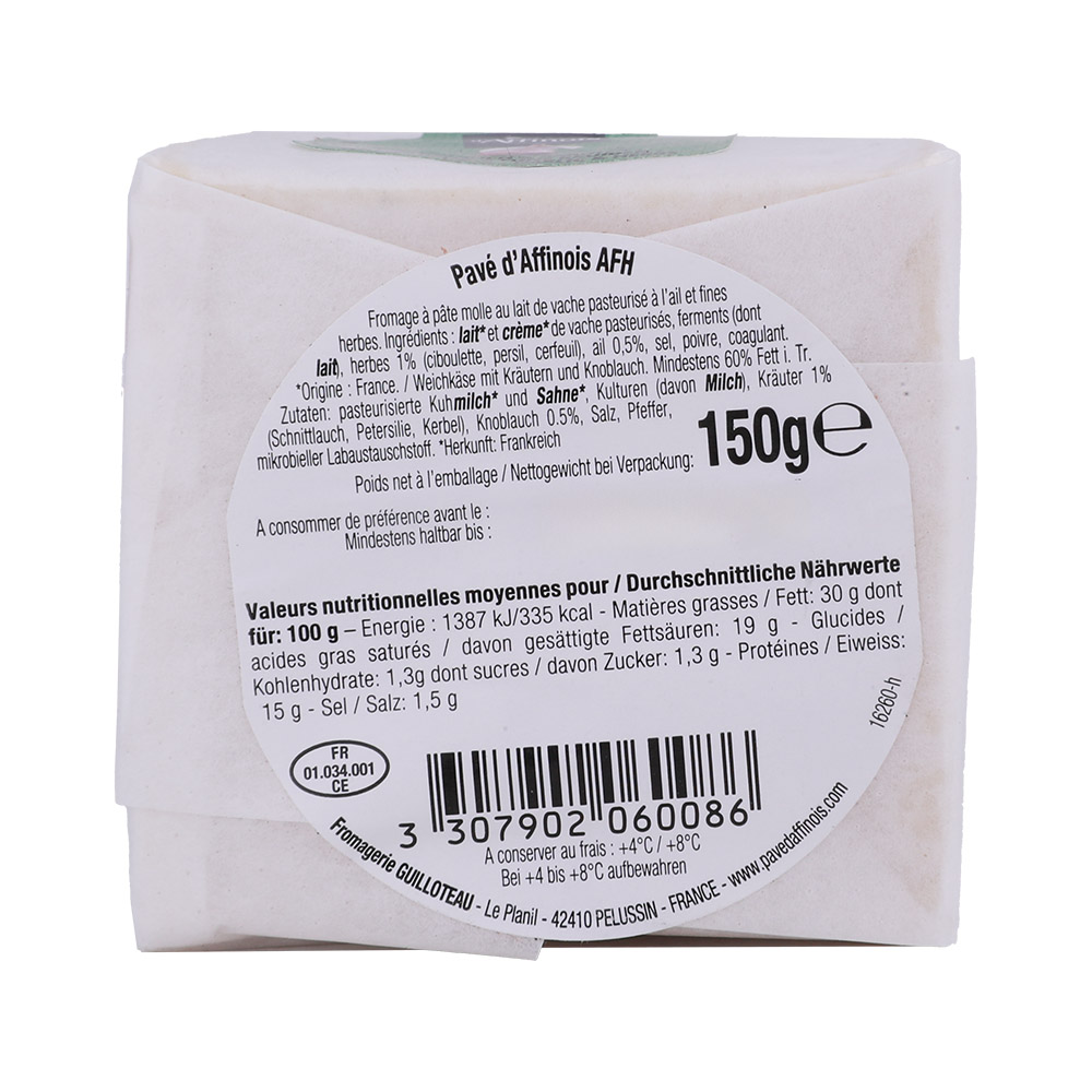 Pave d'Affinois Garlic And Herbs 150g - Bahrain Alosraonline supermarket