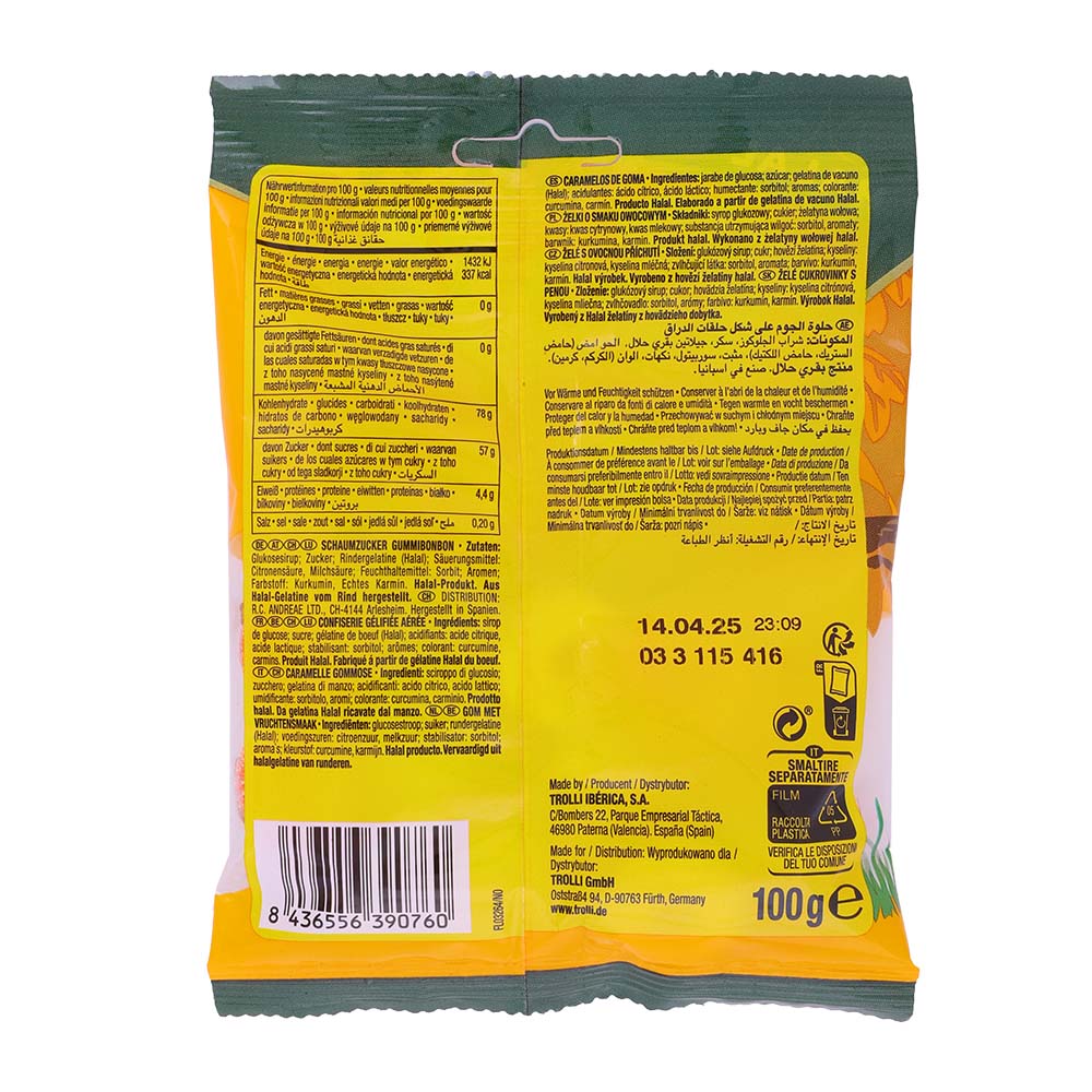 Trolli Peach Rings 100g back image