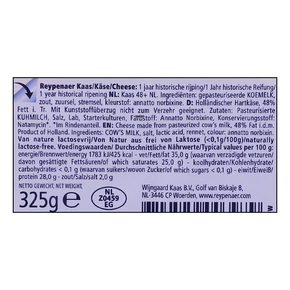 Reypenaer Cheese Art Collection Delfts Blue 325g right side image
