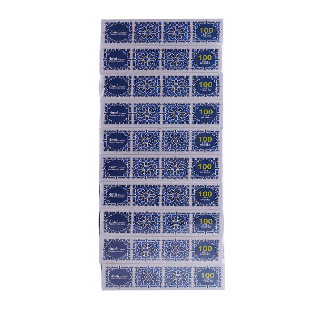Awal Clean & Safe Facial Tissues 10x100s back image