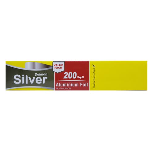Delmon Silver Aluminium Foil 200 Sq Ft – Available at Alosra Online Supermarket
