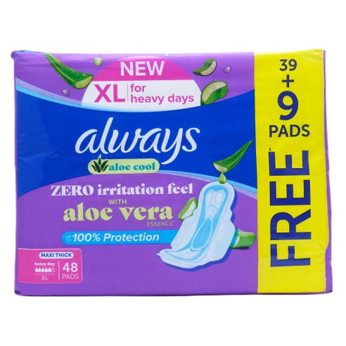 Always XL Aloe Vera Pads [48 PCS +5 Free] 