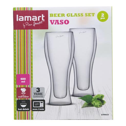 Lamart Vaso Beer Glass Set 480ml [2 Pieces] 