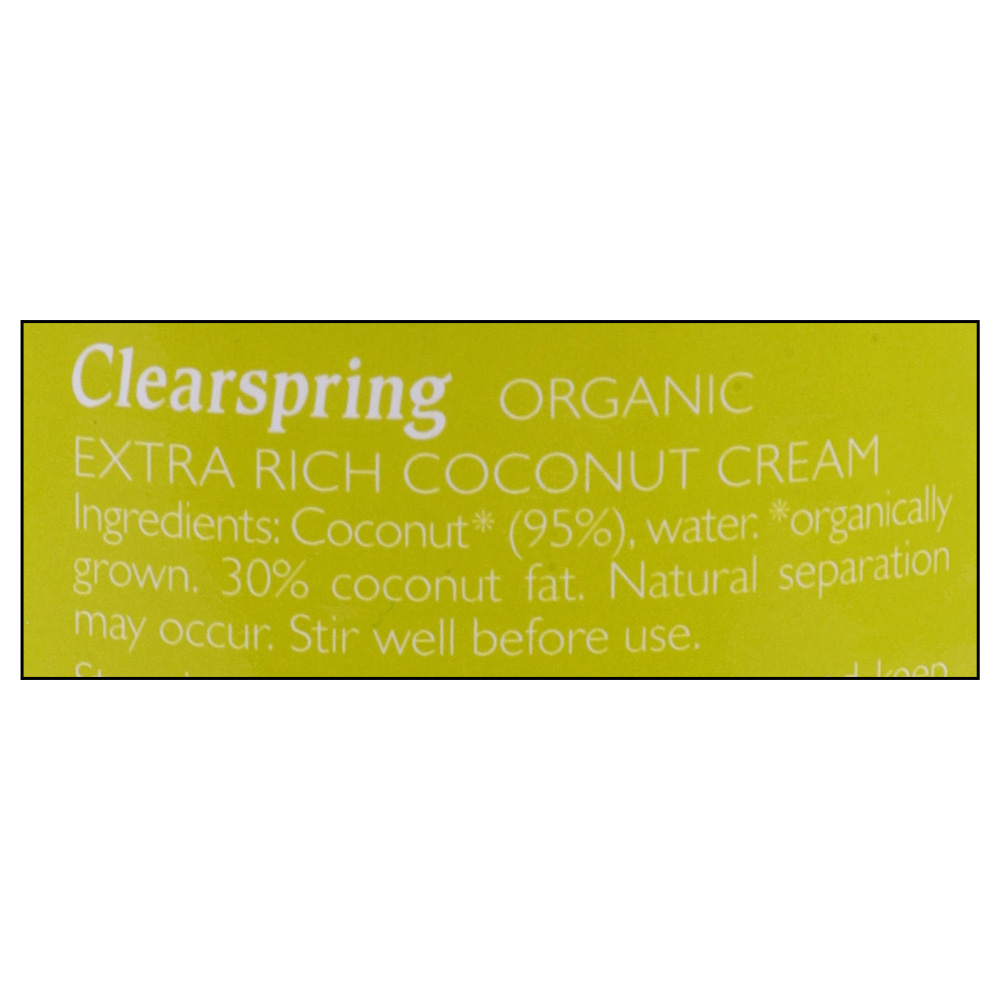 Clearspring Organic Coconut Cream 200ml right side image