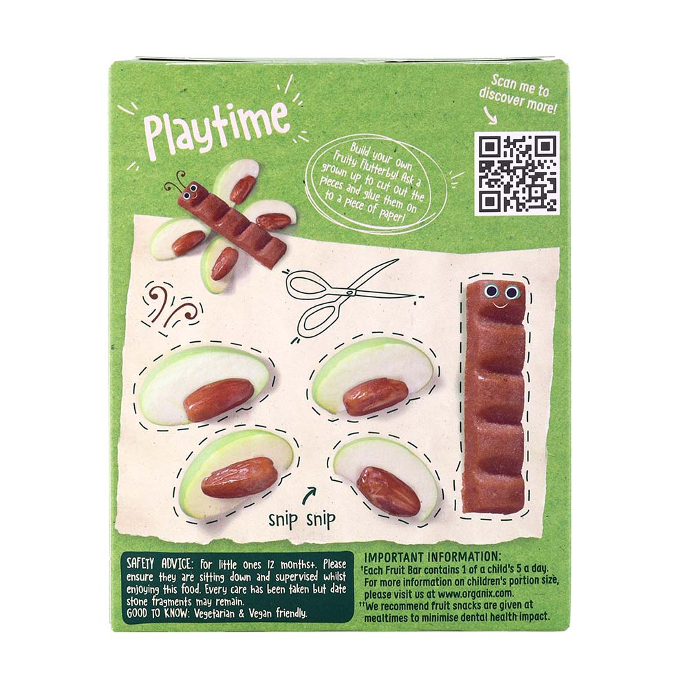 Organix Chunky Apple & Date Bars 6x17g back image