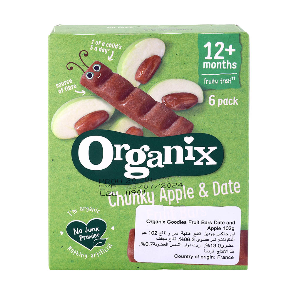 Organix Chunky Apple & Date Bars 6x17g