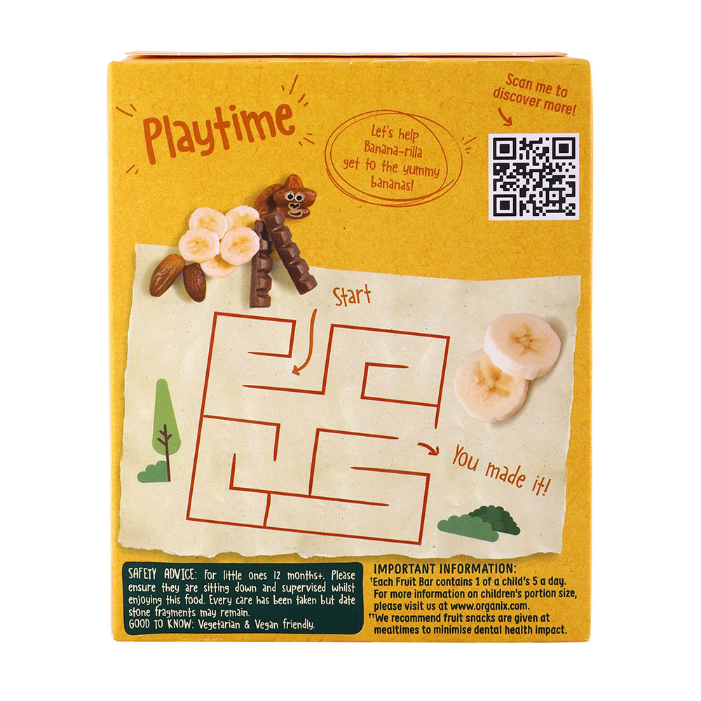 Organix Banana & Date Chunky Fruit Bars 102g back image