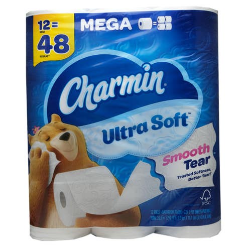 Charmin Ultra Soft Mega Toilet Paper Roll 12's 