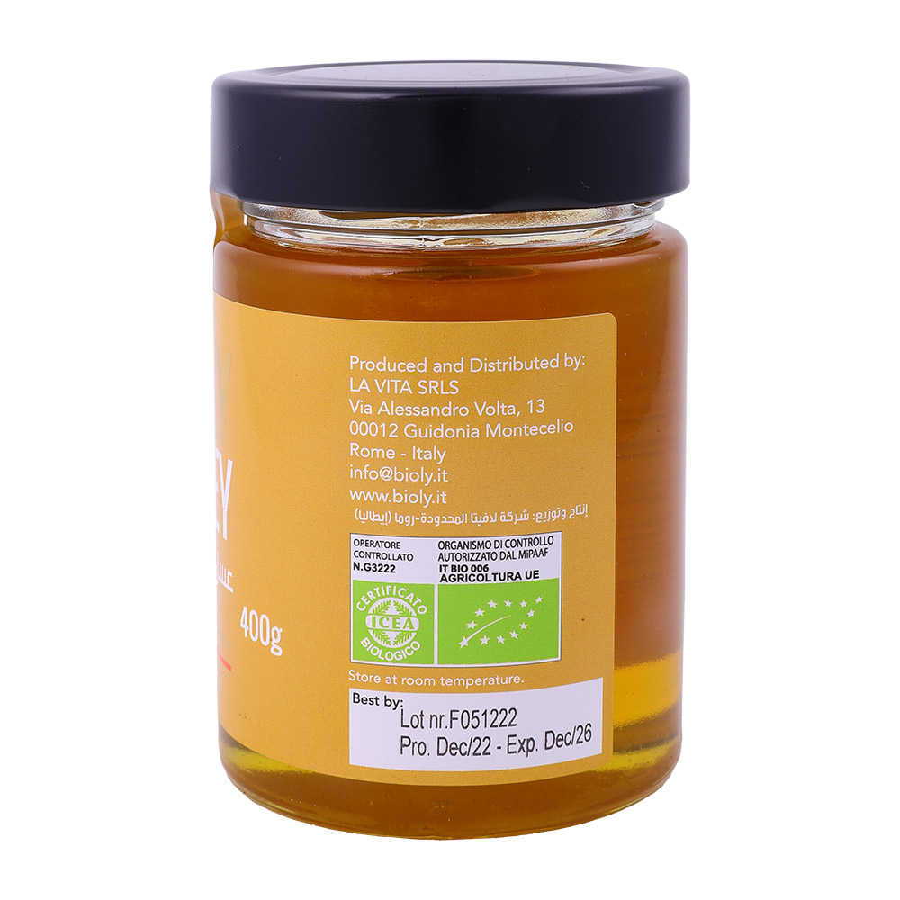 Bioly Acacia Organic Honey 400g back image