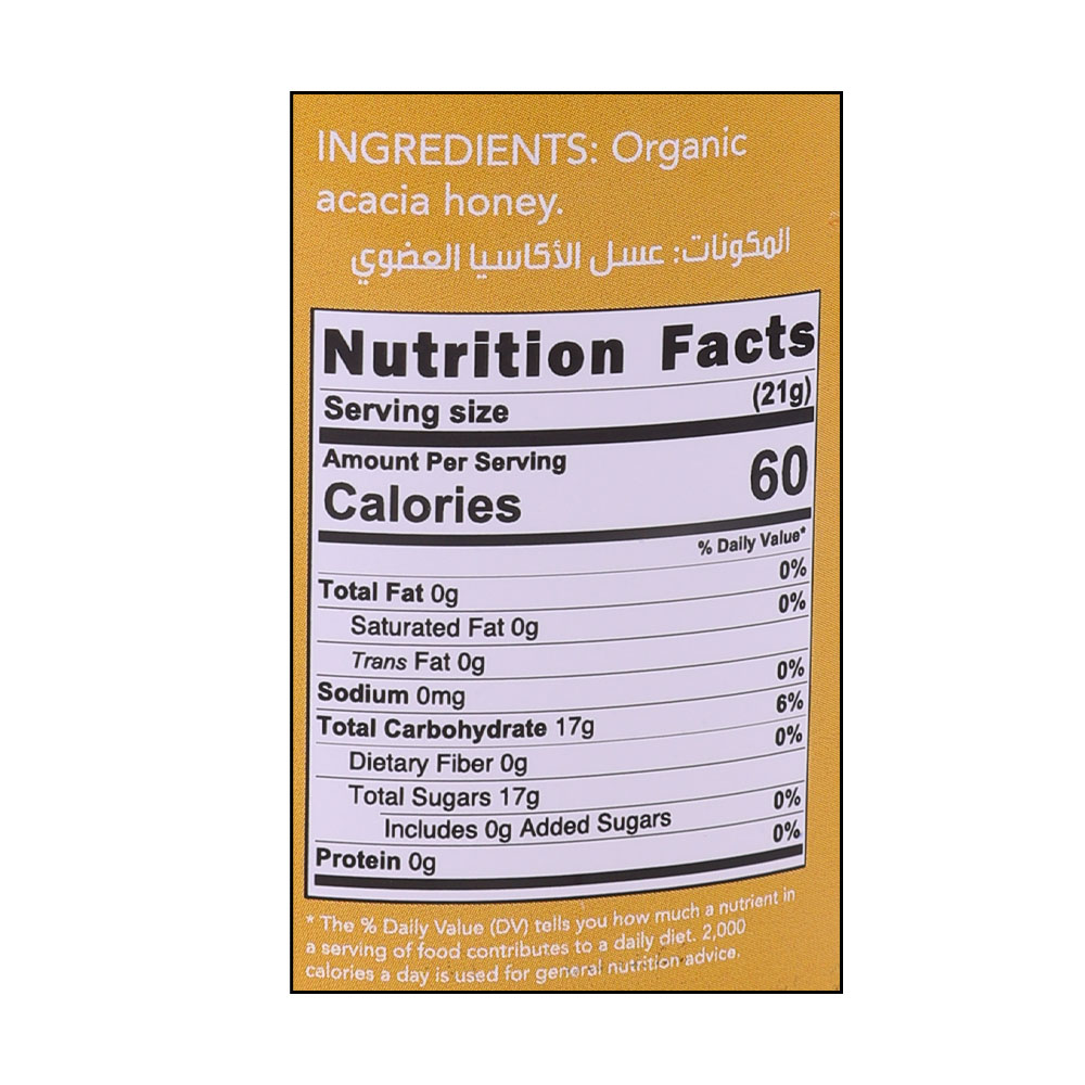 Bioly Acacia Organic Honey 400g right side image