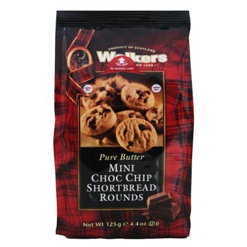 Walkers Mini Choco Chip Shortbread Rounds Bag 125g 