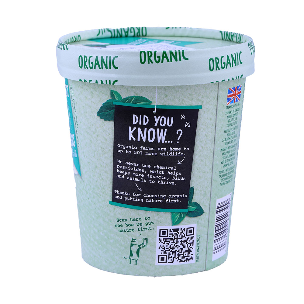 Yeo Valley Organic Mint Choc Chip Ice Cream 500ml back image