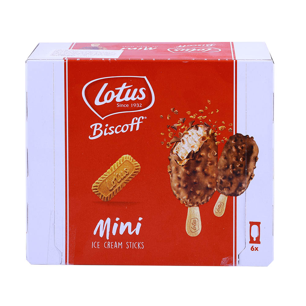 Lotus Biscoff Mini Ice Cream Sticks 360ml – Available at Alosra Online Supermarket