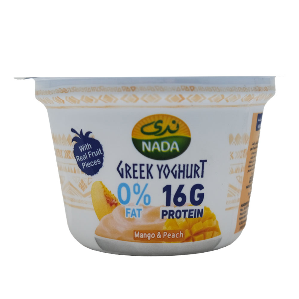 Nada Mango & Peach 0% Fat Greek Yogurt 160g back image