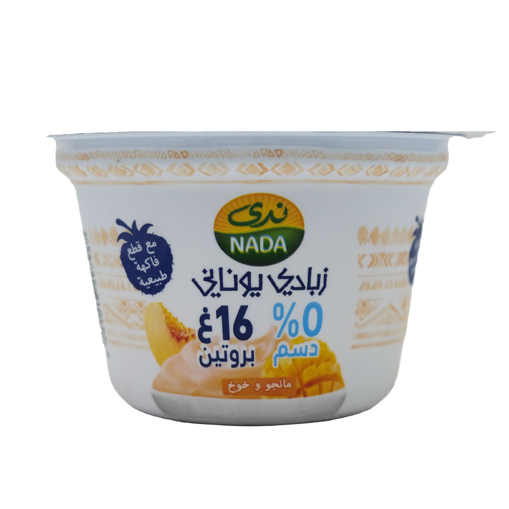 Nada Mango & Peach 0% Fat Greek Yogurt 160g right side image