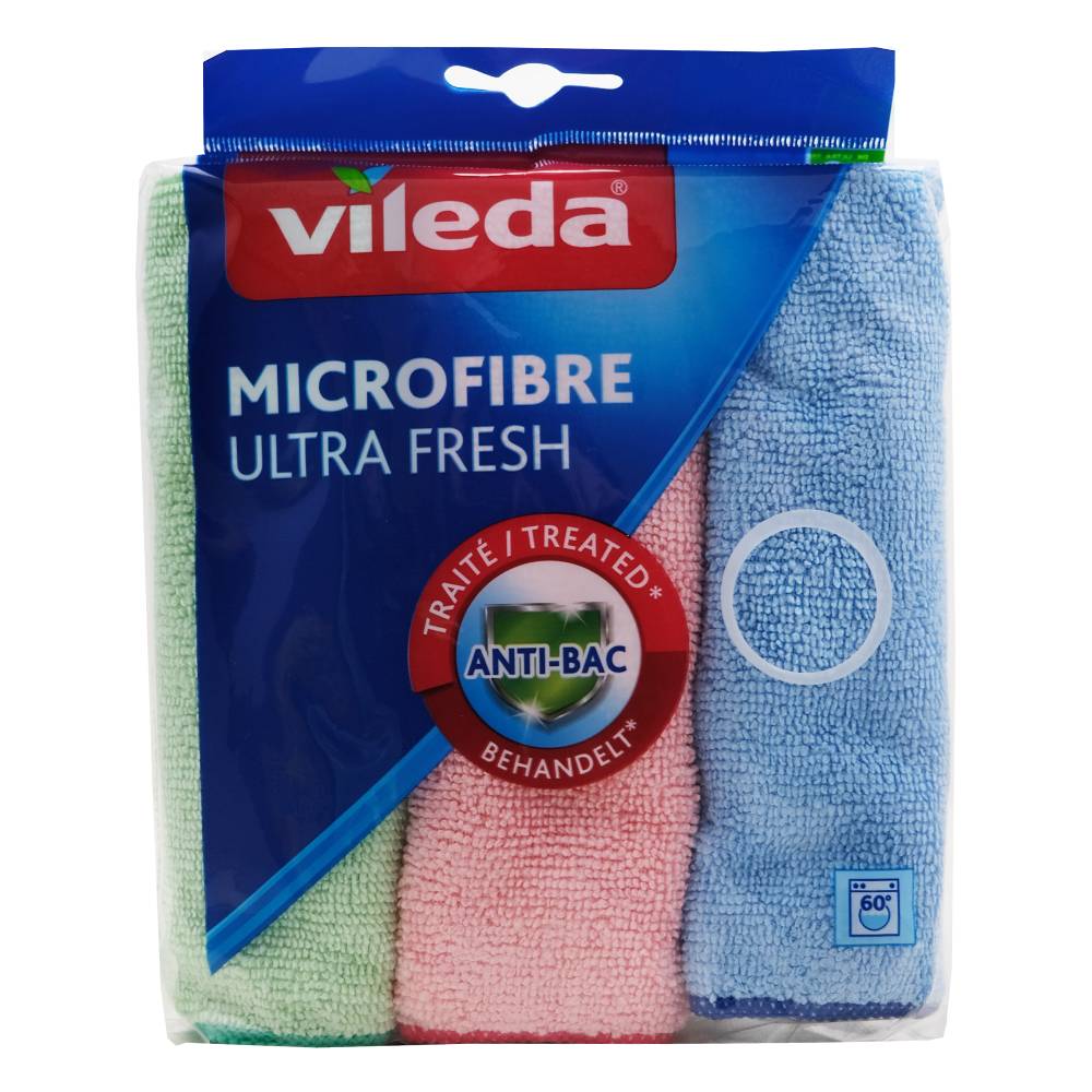 Vileda Micro Fibre Ultra Fresh Cloths 3pcs