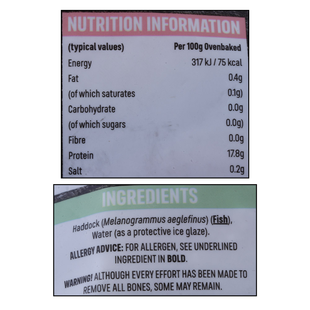 Iceland Skinless Boneless Haddock Fillets 320g right side image