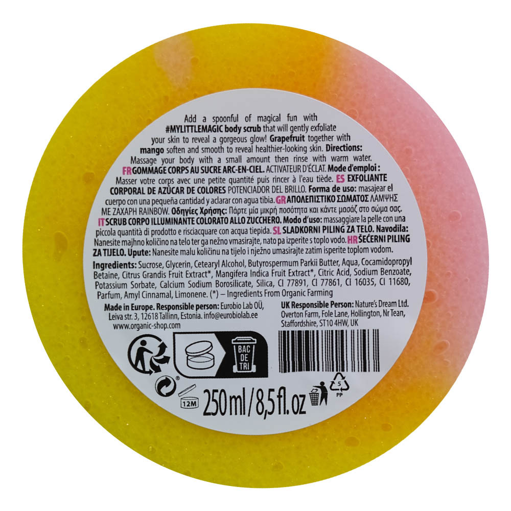Organic Shop Unicorn Magic Glow Boosting Sugar Body Scrub 250ml right side image
