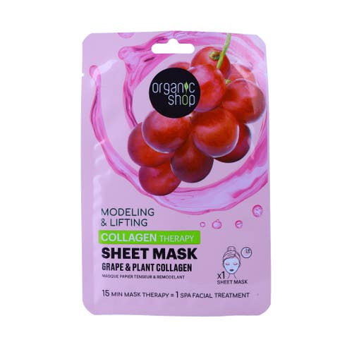 Organic Shop Grape & Plant Collagen Therapy Sheet Mask 24g 
