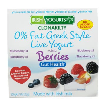 Irish Yogurts Clonakilty Greek Style Berries Yogurt 4x125g [Special Offer] 