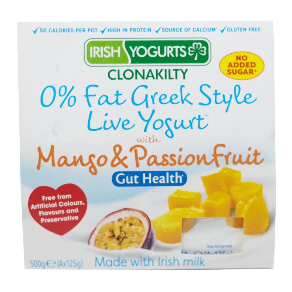 Irish Yogurts Clonakilty Greek Style Mango & Passion Fruit Yogurt 4x125g