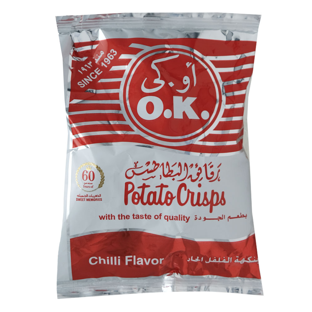 O.K. Chilli Flavour Potato Crisps 30g
