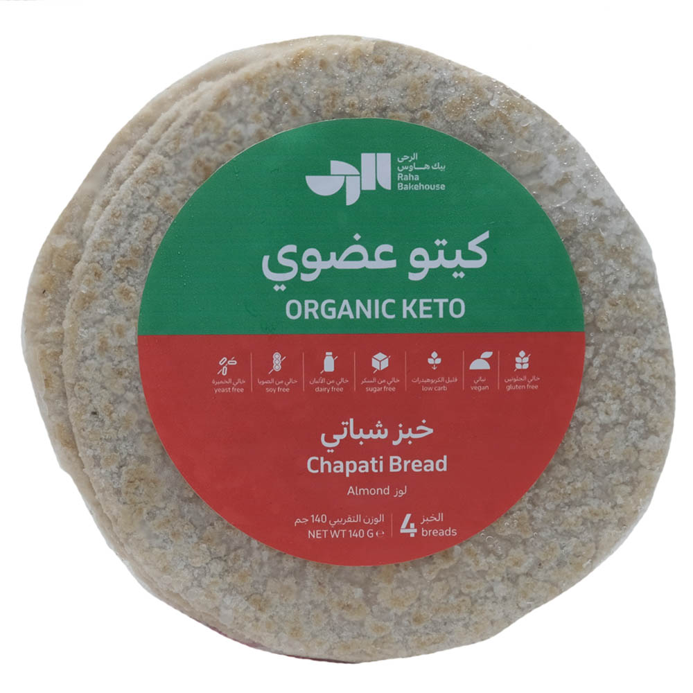 Raha Bakehouse Organic Keto Almond Chapati Bread 4x135g