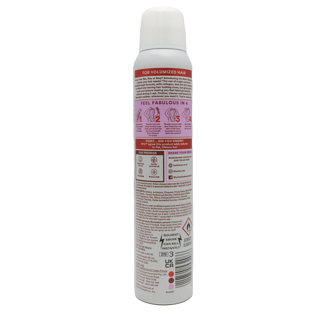 Batiste Hair Benefits Volume Dry Shampoo 200ml back image