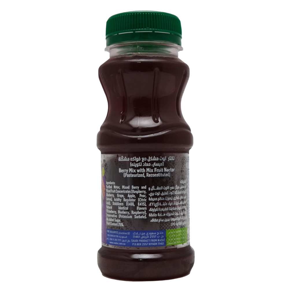 Nadec No Added Sugar Berry Mix Juice 180ml back image