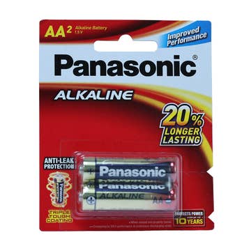 Panasonic Alkaline Battery AA2 1.5v Lr6t/2b 