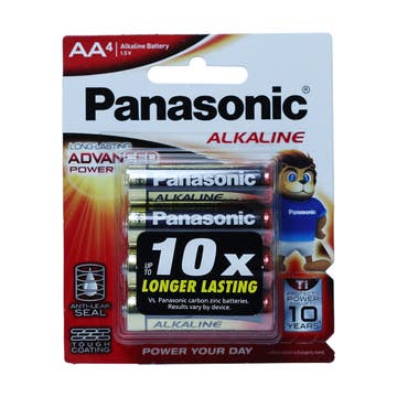 Panasonic Alkaline Battery AA4 1.5v Lr6t/4b 