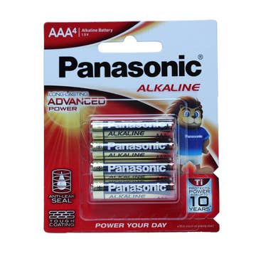 Panasonic Alkaline Battery 1.5v AAA4 Lr03t/4b 